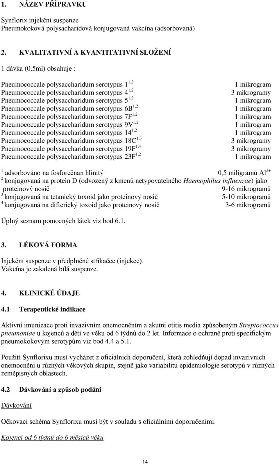 1,2 Pneumococcale polysaccharidum serotypus 6B 1,2 Pneumococcale polysaccharidum serotypus 7F 1,2 Pneumococcale polysaccharidum serotypus 9V 1,2 Pneumococcale polysaccharidum serotypus 14 1,2