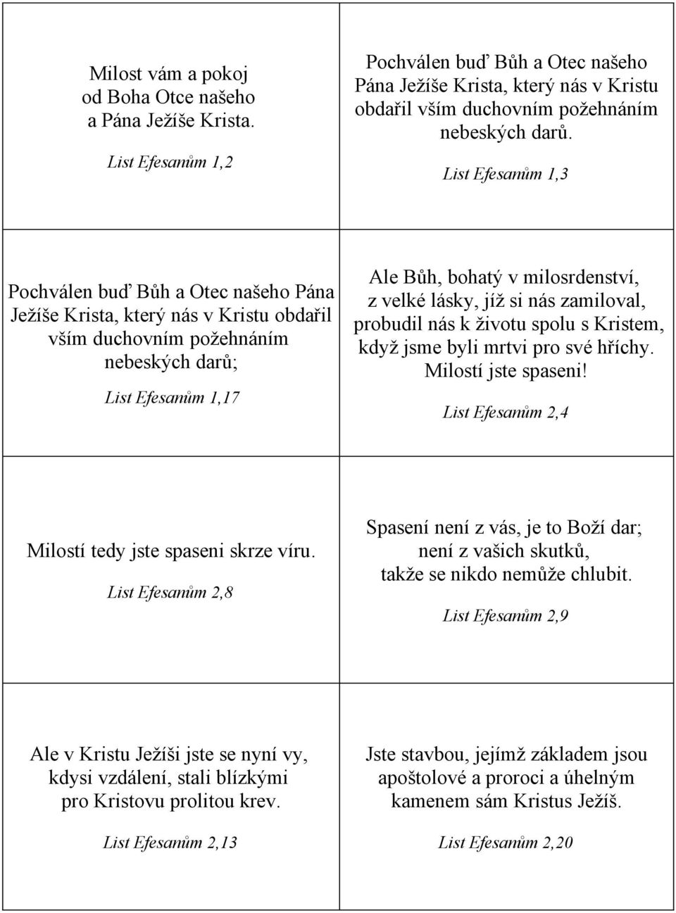 lásky, jíž si nás zamiloval, probudil nás k životu spolu s Kristem, když jsme byli mrtvi pro své hříchy. Milostí jste spaseni! List Efesanům 2,4 Milostí tedy jste spaseni skrze víru.