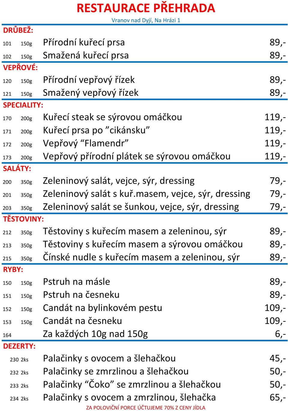 dressing 79,- 201 350g Zeleninový salát s kuř.