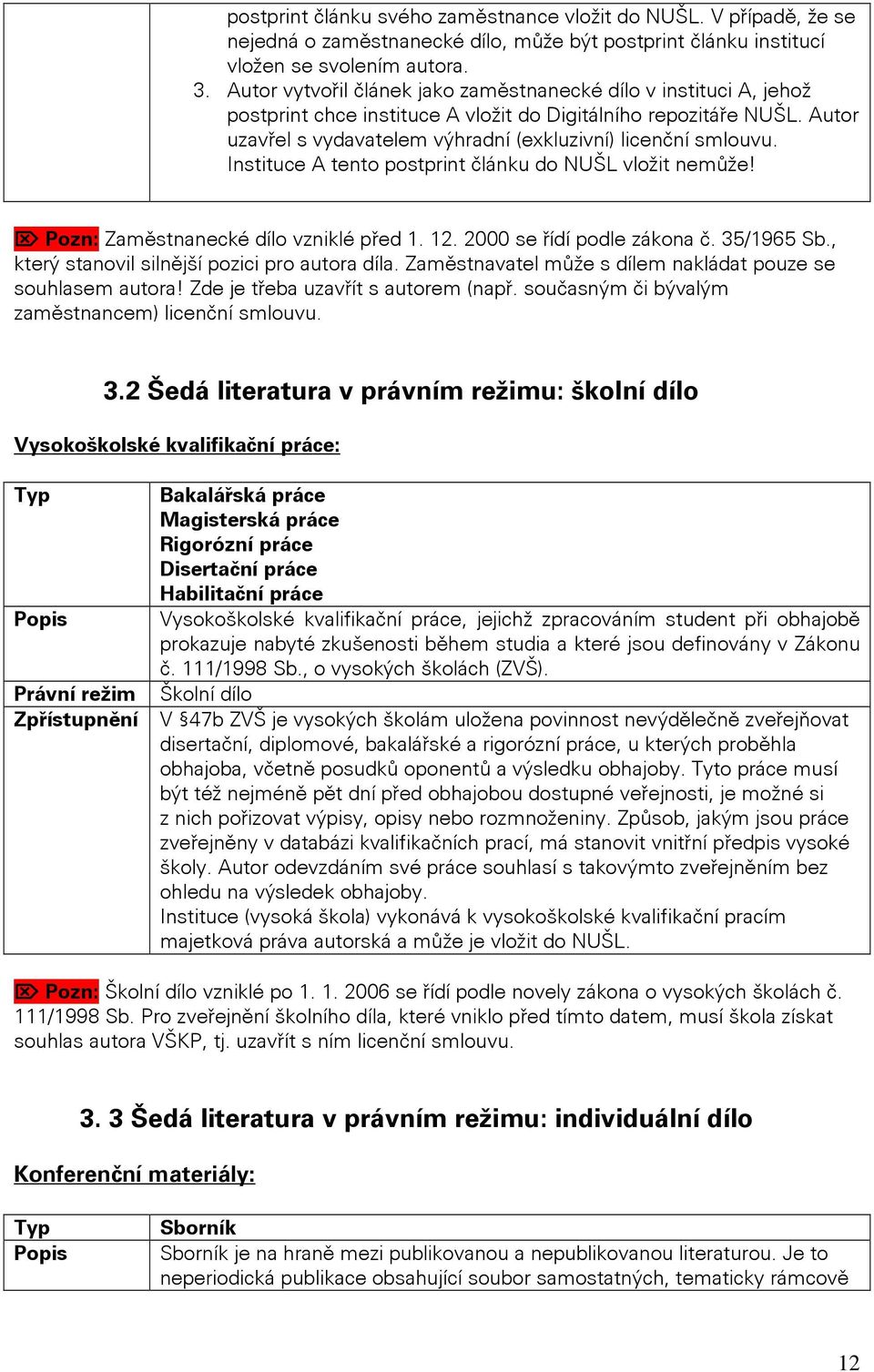 Instituce A tento postprint článku do NUŠL vložit nemůže! Pozn: Zaměstnanecké dílo vzniklé před 1. 12. 2000 se řídí podle zákona č. 35/1965 Sb., který stanovil silnější pozici pro autora díla.