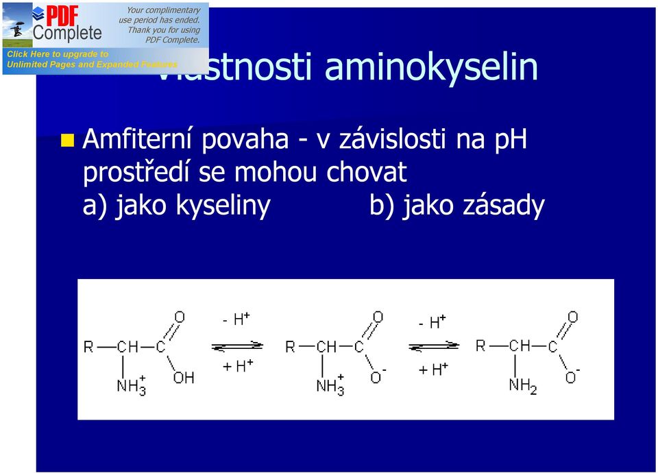 závislosti na ph prostředí se