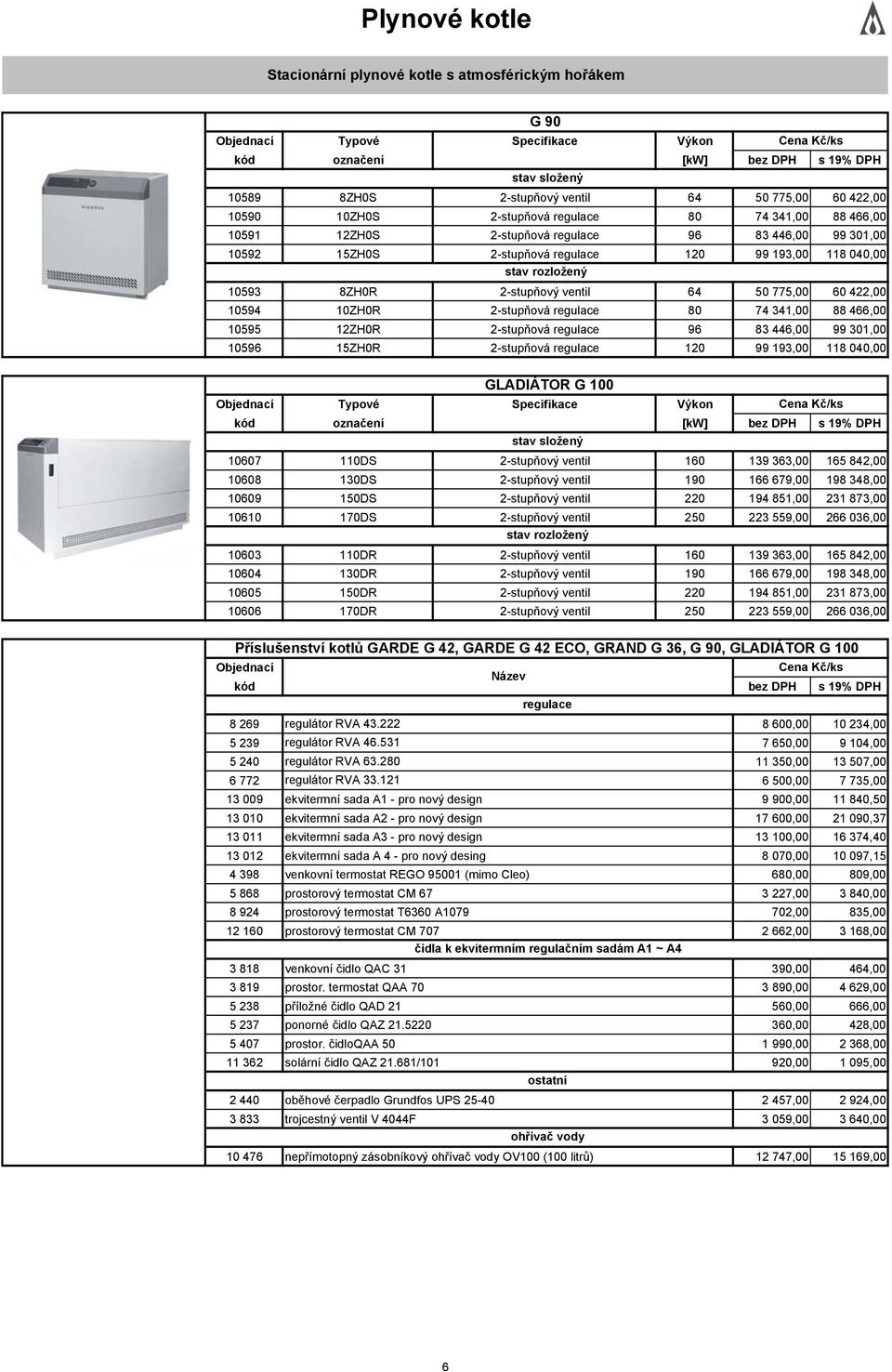 10594 10ZH0R 2-stupňová regulace 80 74 341,00 88 466,00 10595 12ZH0R 2-stupňová regulace 96 83 446,00 99 301,00 10596 15ZH0R 2-stupňová regulace 120 99 193,00 118 040,00 GLADIÁTOR G 100 Typové