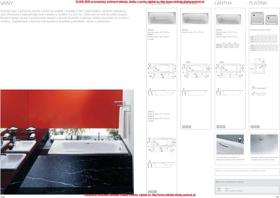 Moderní design se pojí s požadavkem stálosti a dlouhé životnosti a splňuje i kritéria související se snadnou údržbou, hygieničností, odolností vůči kyselému prostředí, poškrábání, nárazu a
