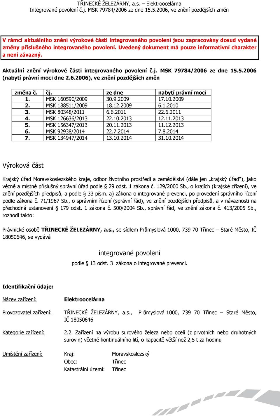 MSK 160590/2009 30.9.2009 17.10.2009 2. MSK 188511/2009 18.12.2009 6.1.2010 3. MSK 80348/2011 6.6.2011 22.6.2011 4. MSK 126636/2013 22.10.2013 12.11.2013 5. MSK 156347/2013 20.11.2013 11.12.2013 6.