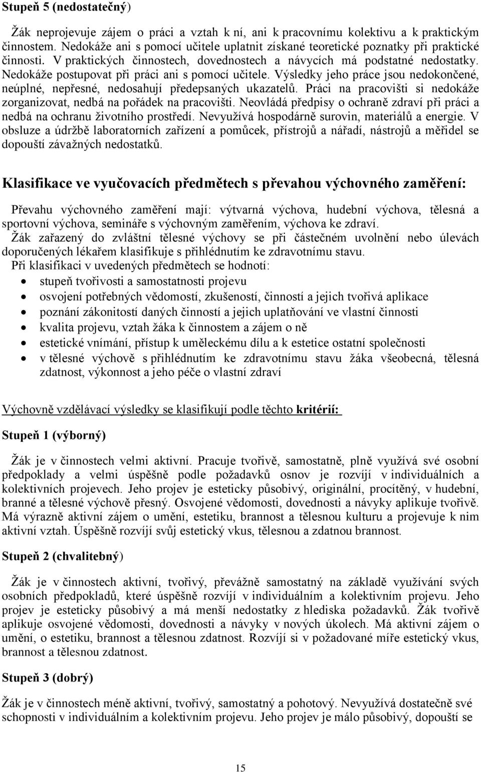 Nedokáţe postupovat při práci ani s pomocí učitele. Výsledky jeho práce jsou nedokončené, neúplné, nepřesné, nedosahují předepsaných ukazatelů.