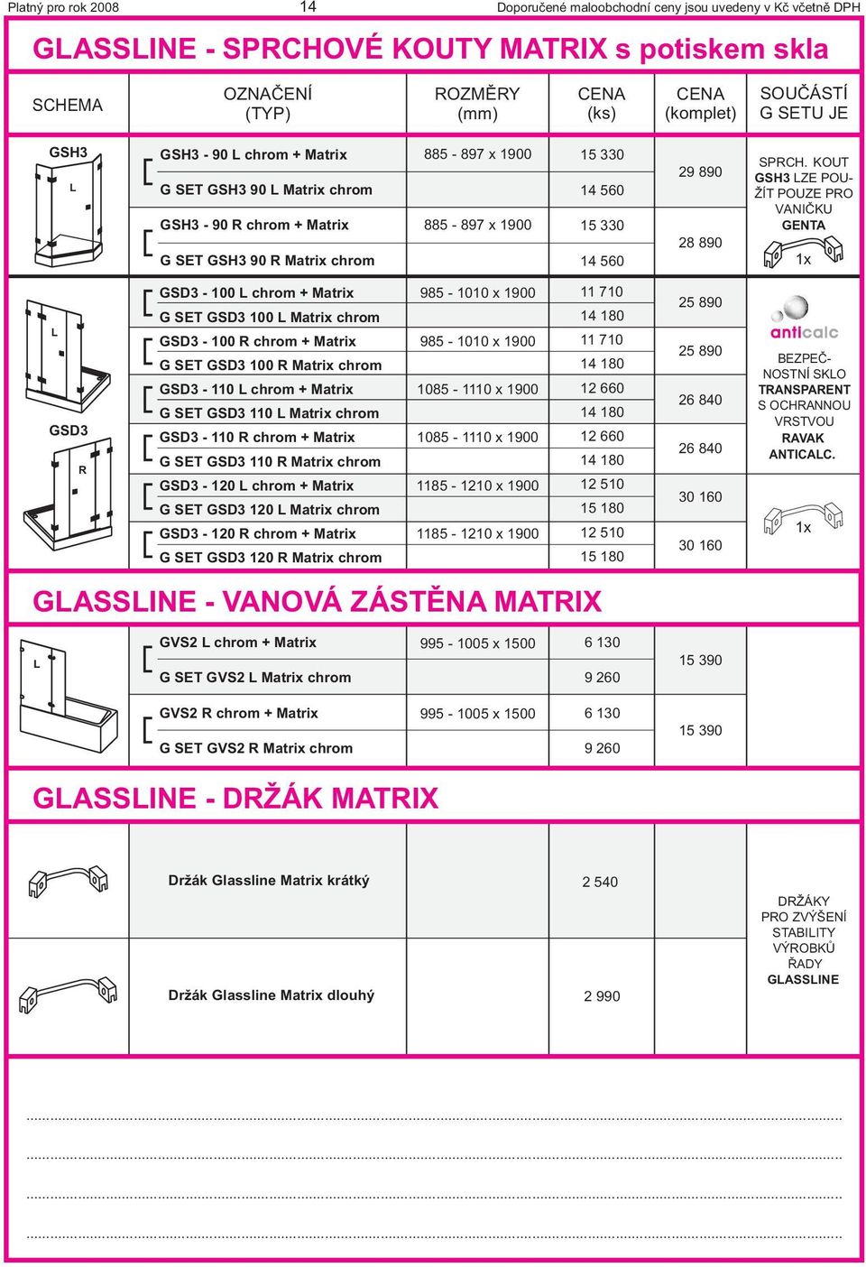 KOUT GSH3 ZE POU- ŽÍT POUZE PRO VANIÈKU GENTA 1 GSD3-100 chrom + Matri 985-1010 1900 11 710 G SET GSD3 100 Matri chrom 14 180 GSD3-100 R chrom + Matri 985-1010 1900 11 710 G SET GSD3 100 R Matri