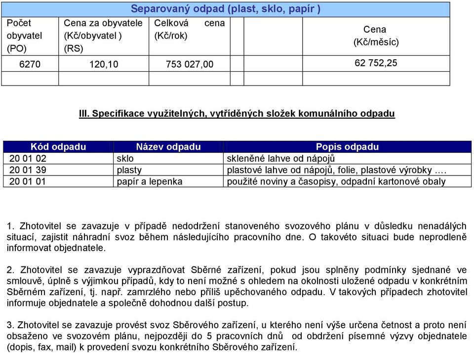 výrobky. 20 01 01 papír a lepenka použité noviny a časopisy, odpadní kartonové obaly 1.