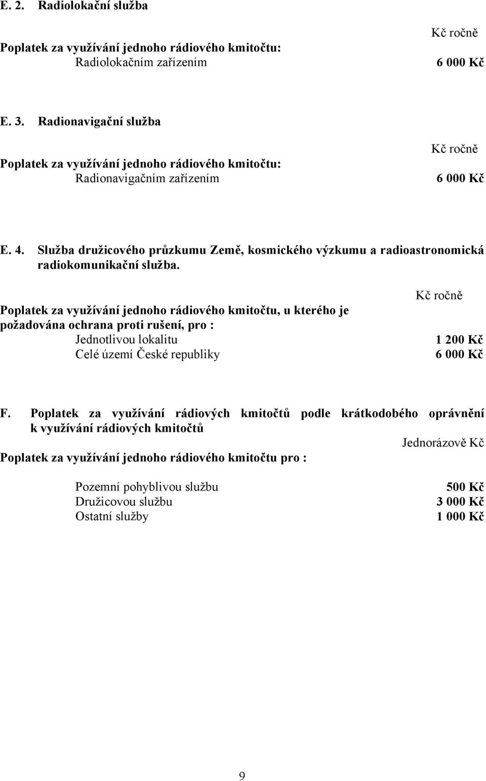 Služba družicového průzkumu Země, kosmického výzkumu a radioastronomická radiokomunikační služba.