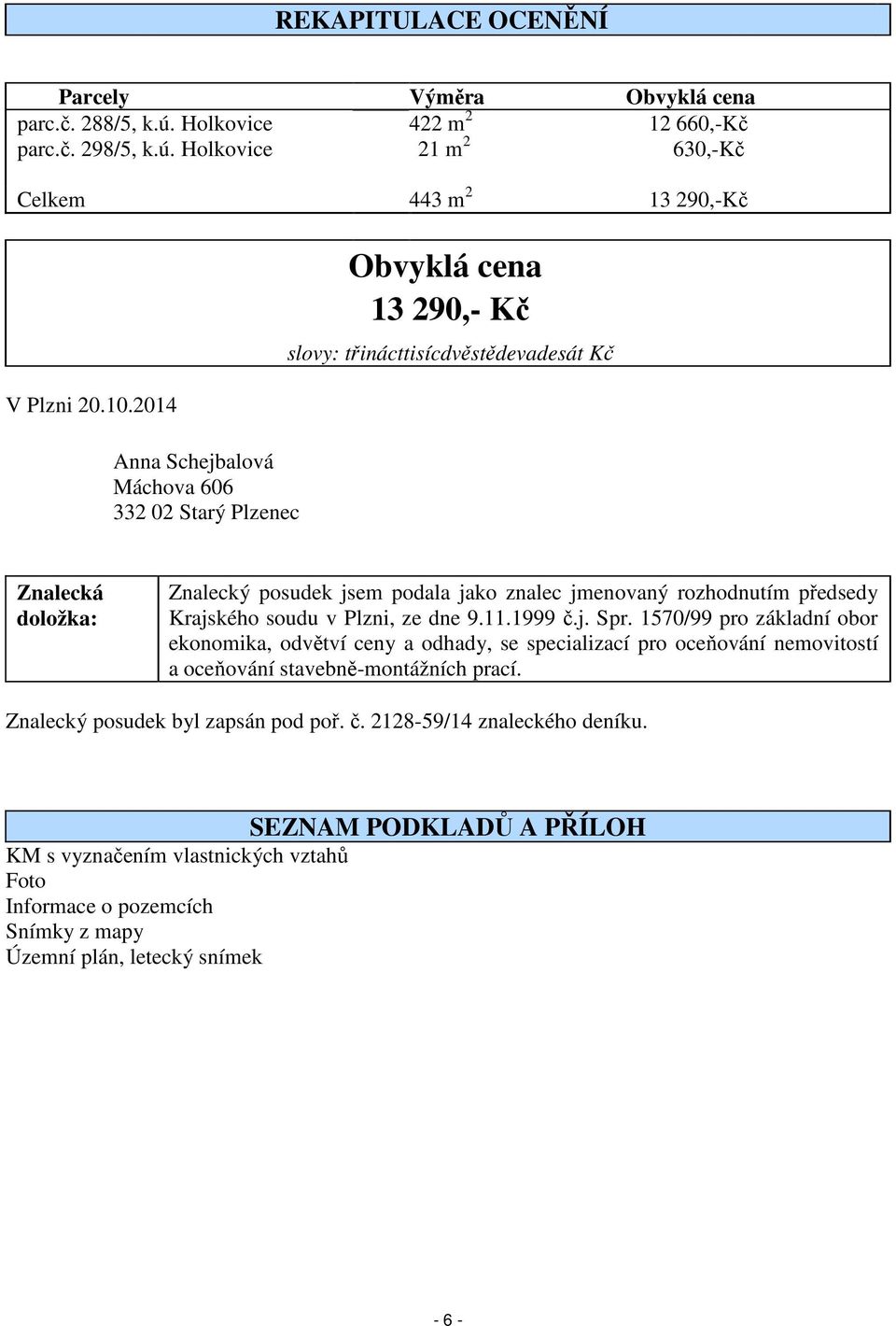 rozhodnutím předsedy Krajského soudu v Plzni, ze dne 9.11.1999 č.j. Spr.