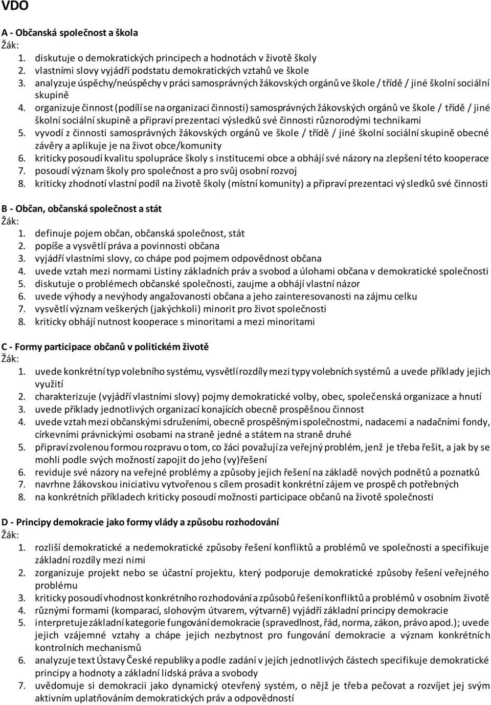 organizuje činnost (podílí se na organizaci činnosti) samosprávných žákovských orgánů ve škole / třídě / jiné školní sociální skupině a připraví prezentaci výsledků své činnosti různorodými