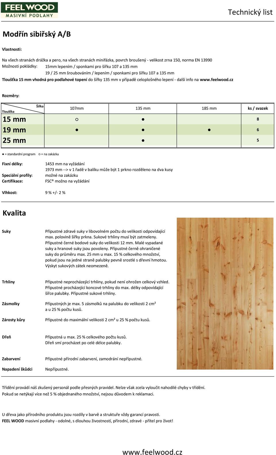 15 % celkového množství, Přípustných je max. 5 zásmolků na palubku do velikosti 2 cm² a u 25 % počtu kusů.