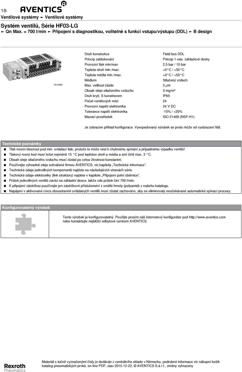 velikost částic 5 µm Obsah oleje stlačeného vzduchu mg/m³ Druh krytí, S konektorem IP65 Počet ventilových míst 24 Provozní napětí elektronika 24 V DC Tolerance napětí elektronika - 5% / +2% Mazací