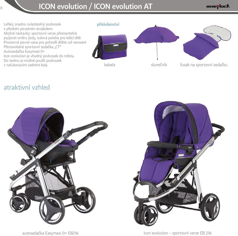 Prostorná pevná vana pro pohodlí dítěte od narození Přestavitelná sportovní sedačka CT Autosedačka Easymaxi 0+ Icon evolution je vhodný