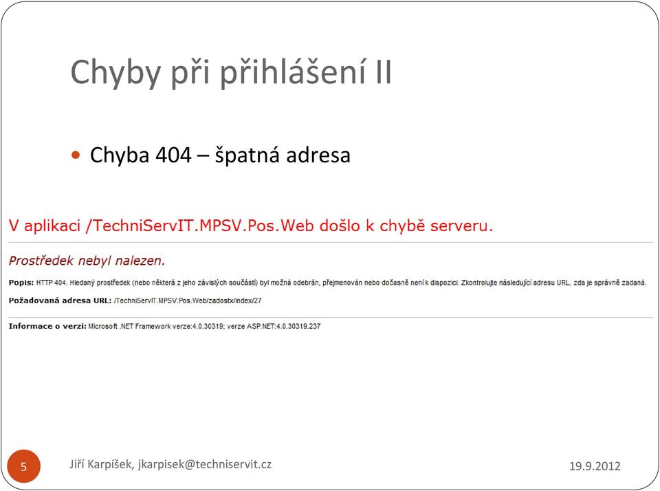 II Chyba 404