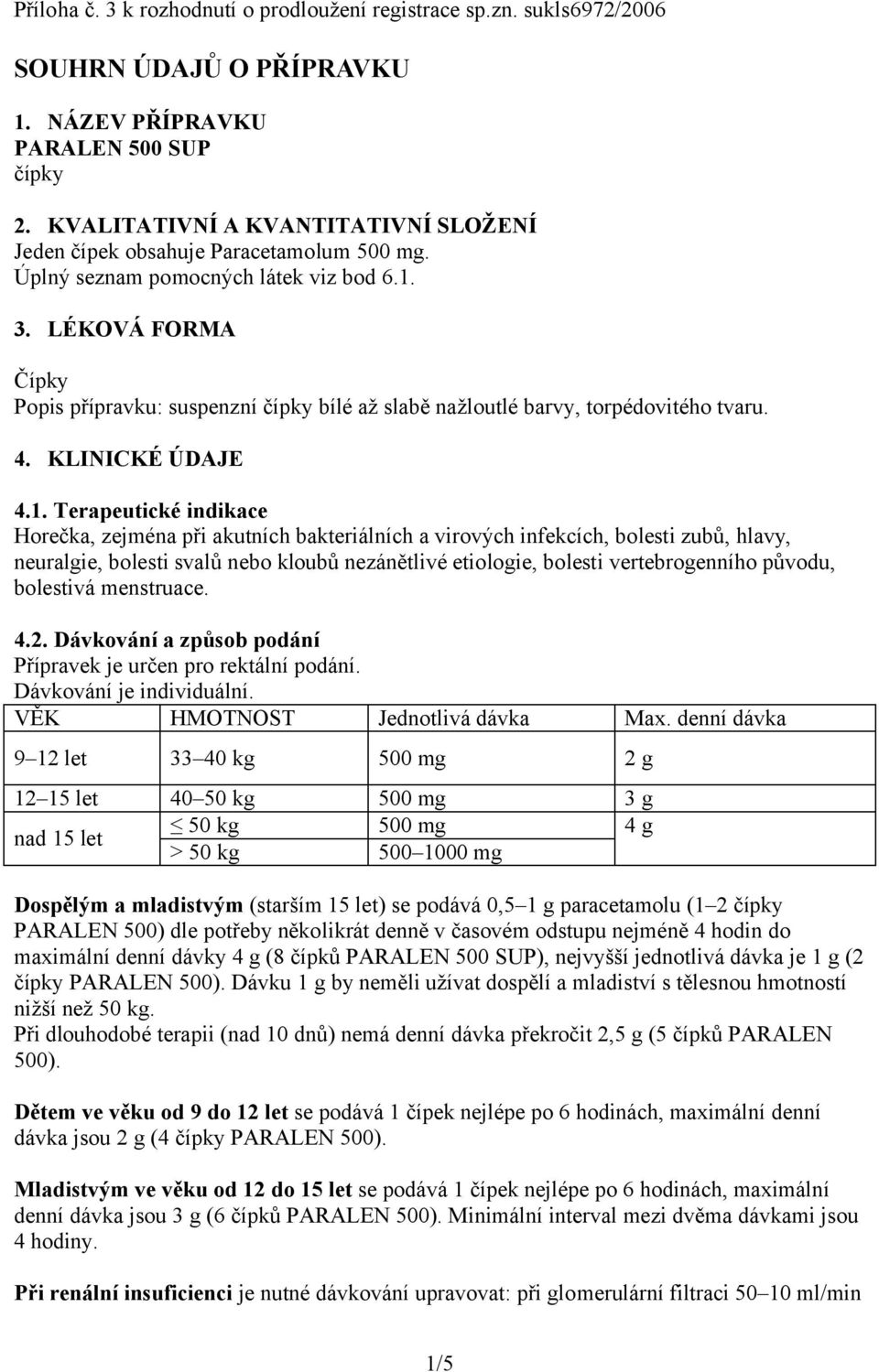 LÉKOVÁ FORMA Čípky Popis přípravku: suspenzní čípky bílé až slabě nažloutlé barvy, torpédovitého tvaru. 4. KLINICKÉ ÚDAJE 4.1.