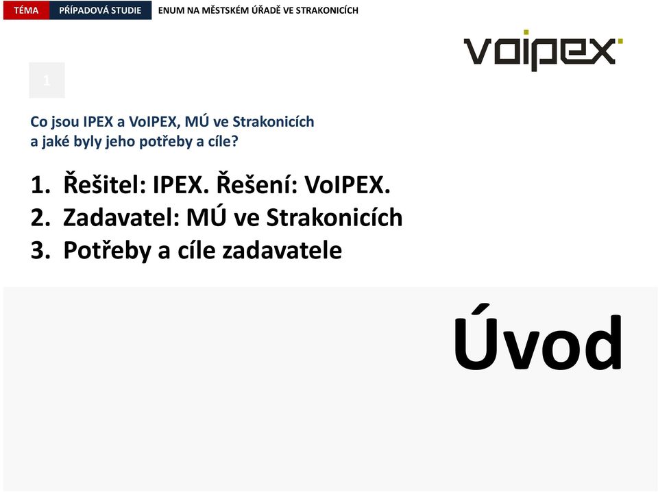 Řešitel: IPEX. Řešení: VoIPEX. 2.