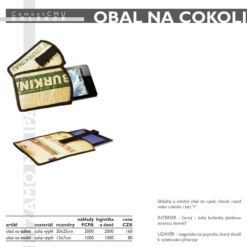 odolný obal na i-pad, i-book, i-pod nebo cokoliv i bez i INTERIER - černý - tuhá koženka