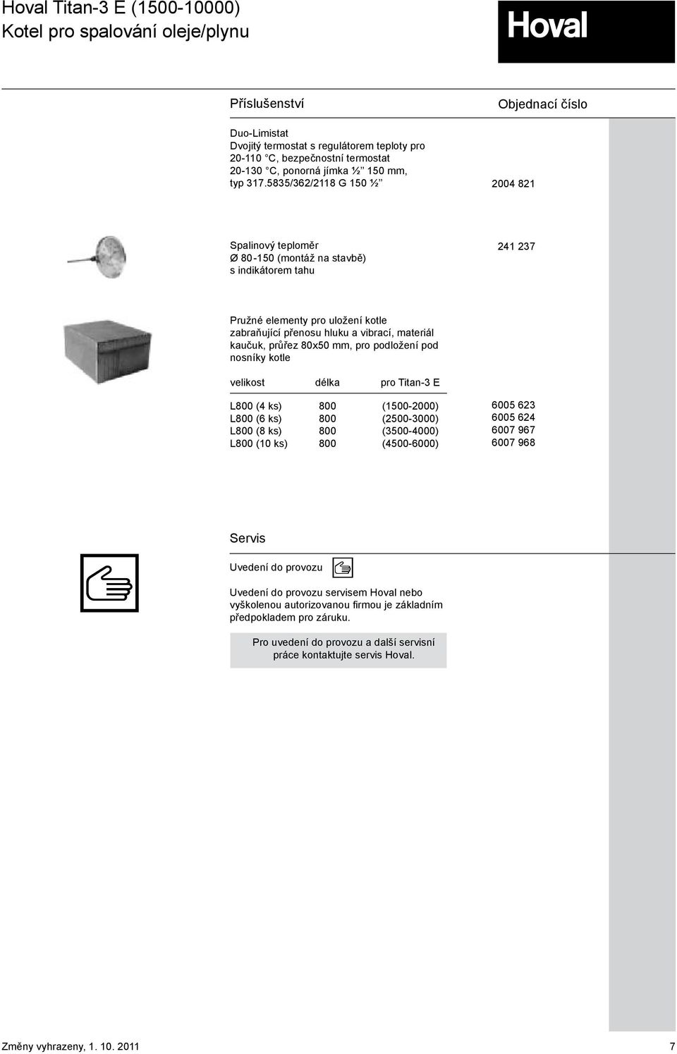 materiál kaučuk, průřez 80x50 mm, pro podložení pod nosníky kotle velikost délka pro Titan-3 E L800 (4 ks) 800 (1500-2000) L800 (6 ks) 800 (2500-3000) L800 (8 ks) 800 (3500-4000) L800 (10 ks) 800