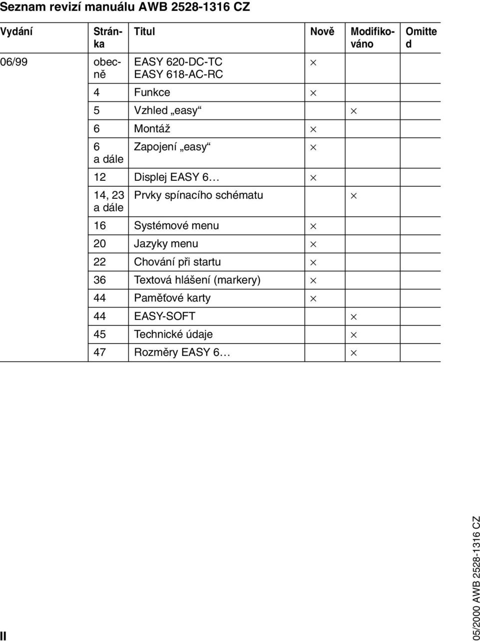 Prvky spínacího schématu 6 Systémové menu 2 Jazyky menu 22 Chování při startu 36 Textová hlášení