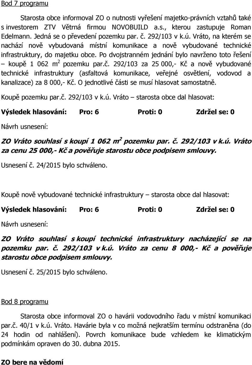 Po dvojstranném jednání bylo navrženo toto řešení koupě 1 062 m 2 pozemku par.č.