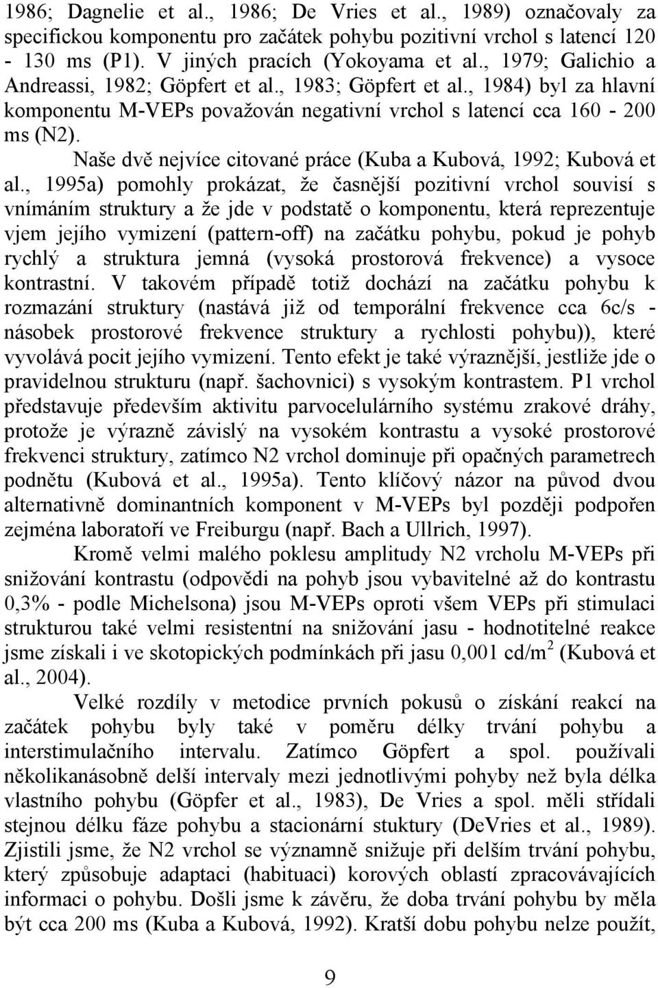 Naše dvě nejvíce citované práce (Kuba a Kubová, 1992; Kubová et al.
