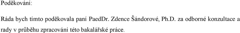 Zdence Šándorové, Ph.D.