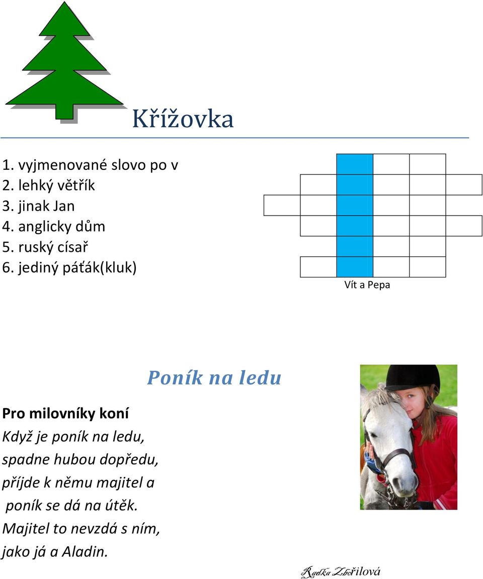 jediný páťák(kluk) Vít a Pepa Poník na ledu Pro milovníky koní Když je poník