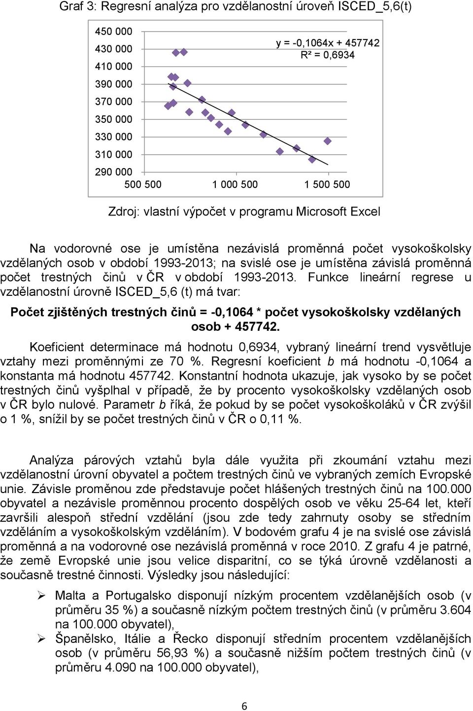 počet trestných činů v ČR v období 1993-2013.