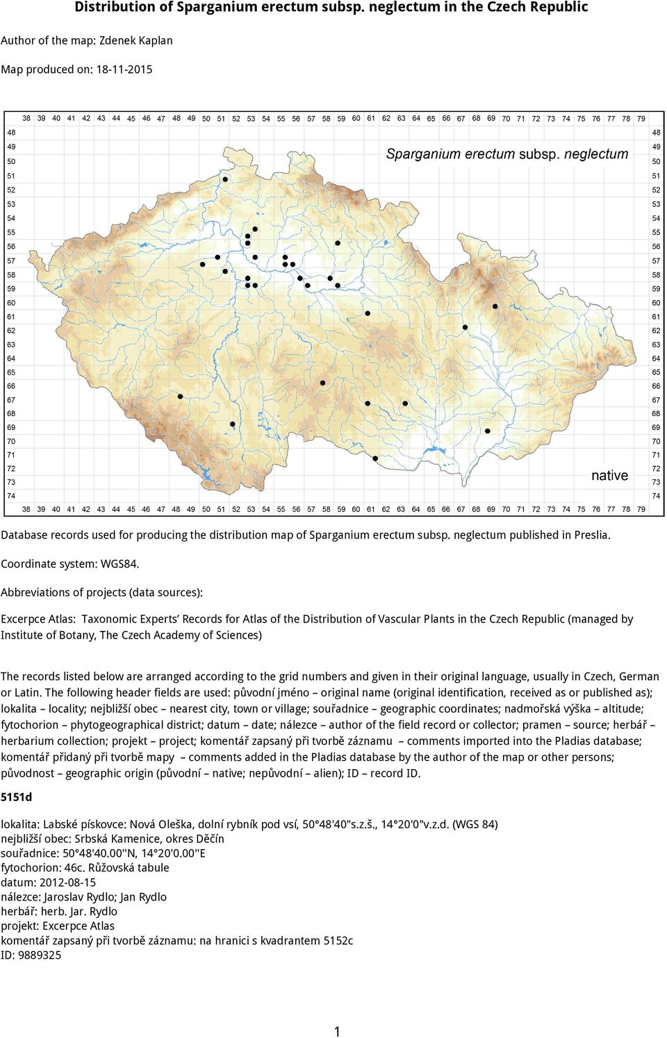 neglectum published in Preslia. Coordinate system: WGS84.