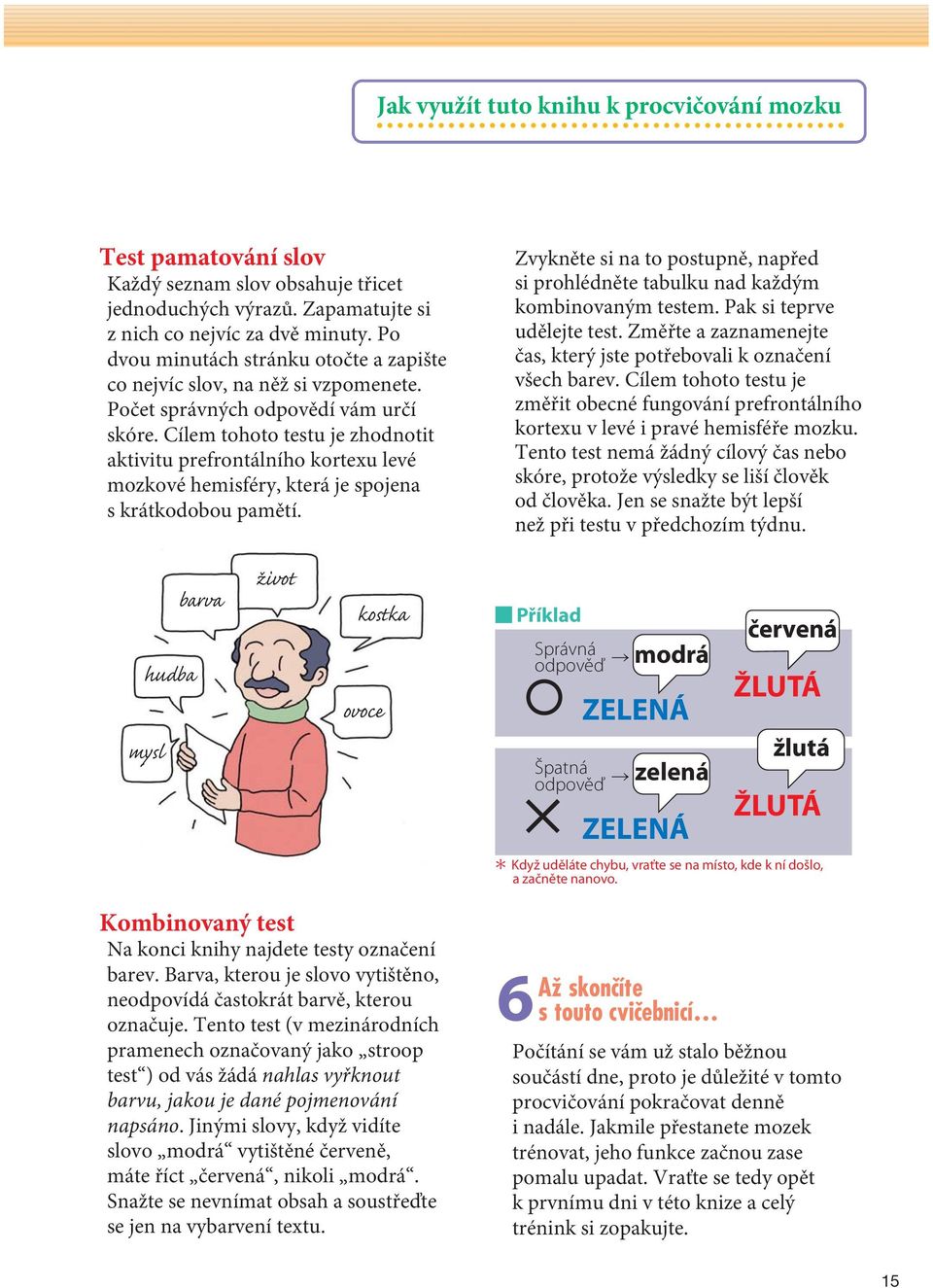 Cílem tohoto testu je zhodnotit aktivitu prefrontálního kortexu levé mozkové hemisféry, která je spojena s krátkodobou pamětí.