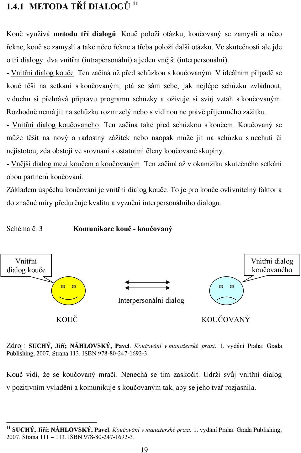 V ideálním případě se kouč těší na setkání s koučovaným, ptá se sám sebe, jak nejlépe schůzku zvládnout, v duchu si přehrává přípravu programu schůzky a oţivuje si svůj vztah s koučovaným.