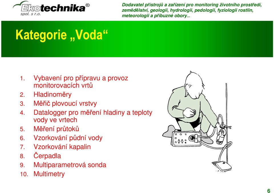 Datalogger pro měření hladiny a teploty vody ve vrtech 5.