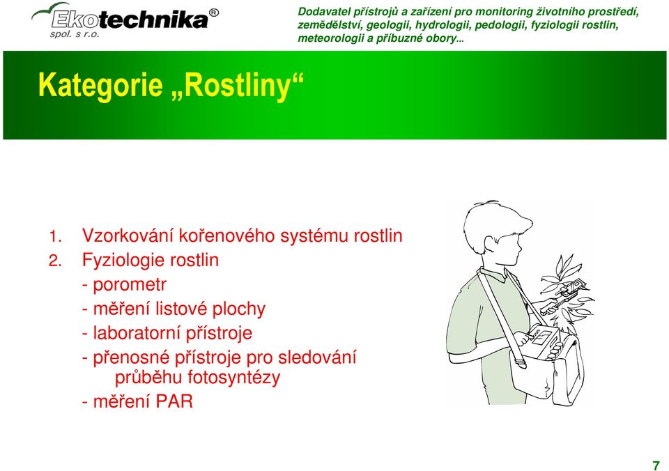 Fyziologie rostlin - porometr - měření listové