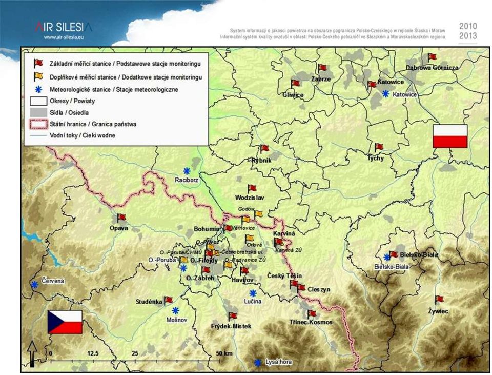 WIOŚ suspendované částice frakce PM 10 (a PM 2,5 ) oxid dusičitý (a oxidy dusíku), oxid siřičitý,