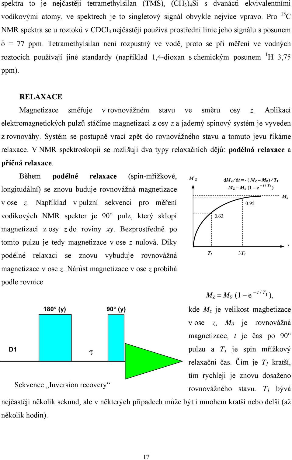 Tetramethlsilan není ropustný ve vodě, proto se při měření ve vodných rotocích používají jiné standard (například 1,4-dioan s chemickým posunem 1 3,75 ppm).