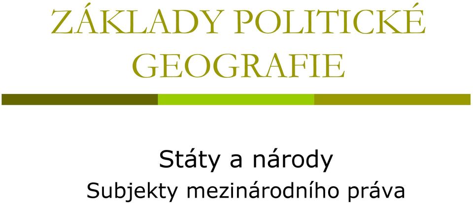 národy Subjekty