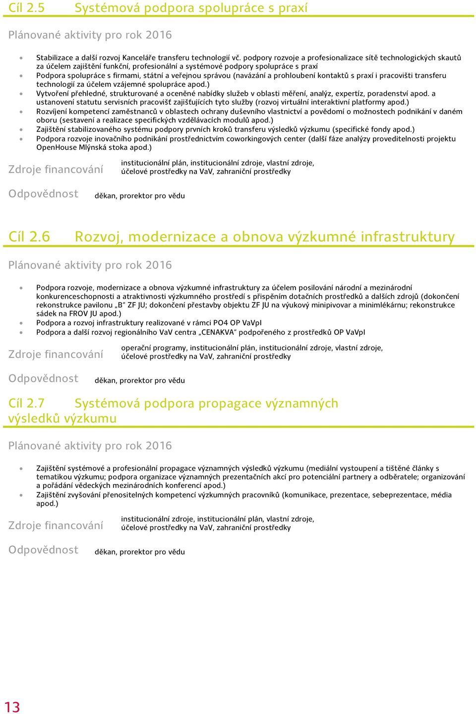 správou (navázání a prohloubení kontaktů s praxí i pracovišti transferu technologií za účelem vzájemné spolupráce apod.