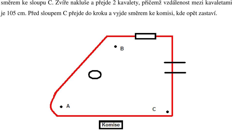 vzdálenost mezi kavaletami je 105 cm.