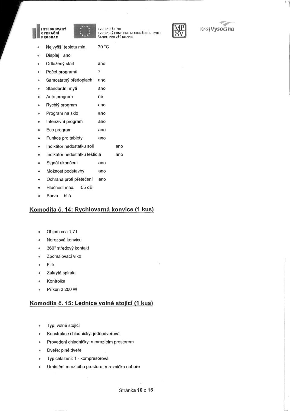 an Indikátr nedstatku sli Indikátr nedstatku leštidla Signál uknčení Mžnst pdstavby Ochrana prti přetečení an an an Hlučnst max. 55 db Barva bílá Kmdita č.