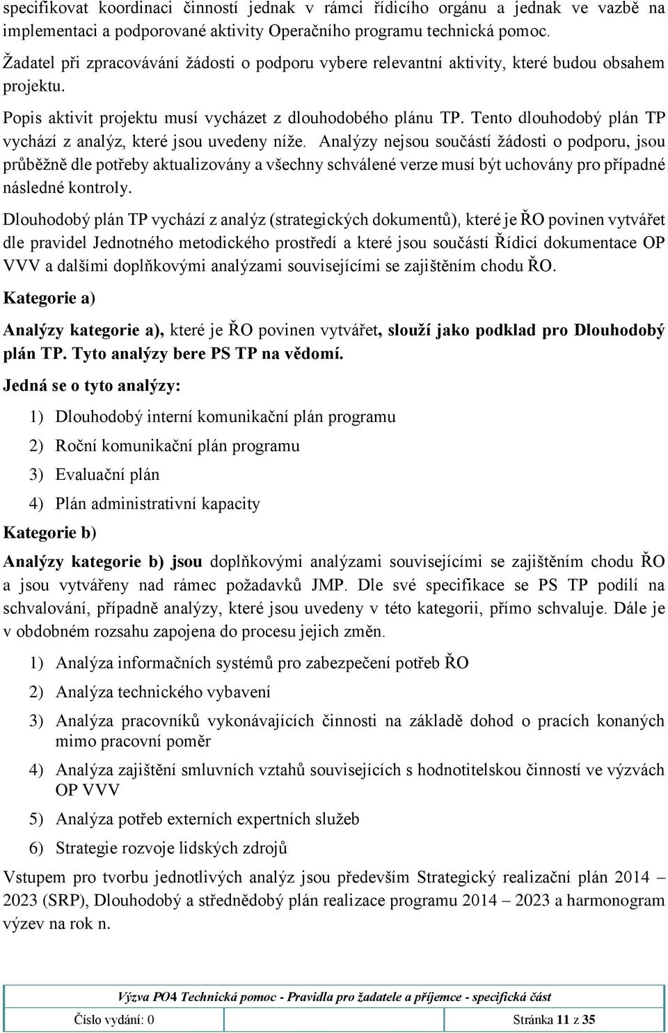 Tento dlouhodobý plán TP vychází z analýz, které jsou uvedeny níže.