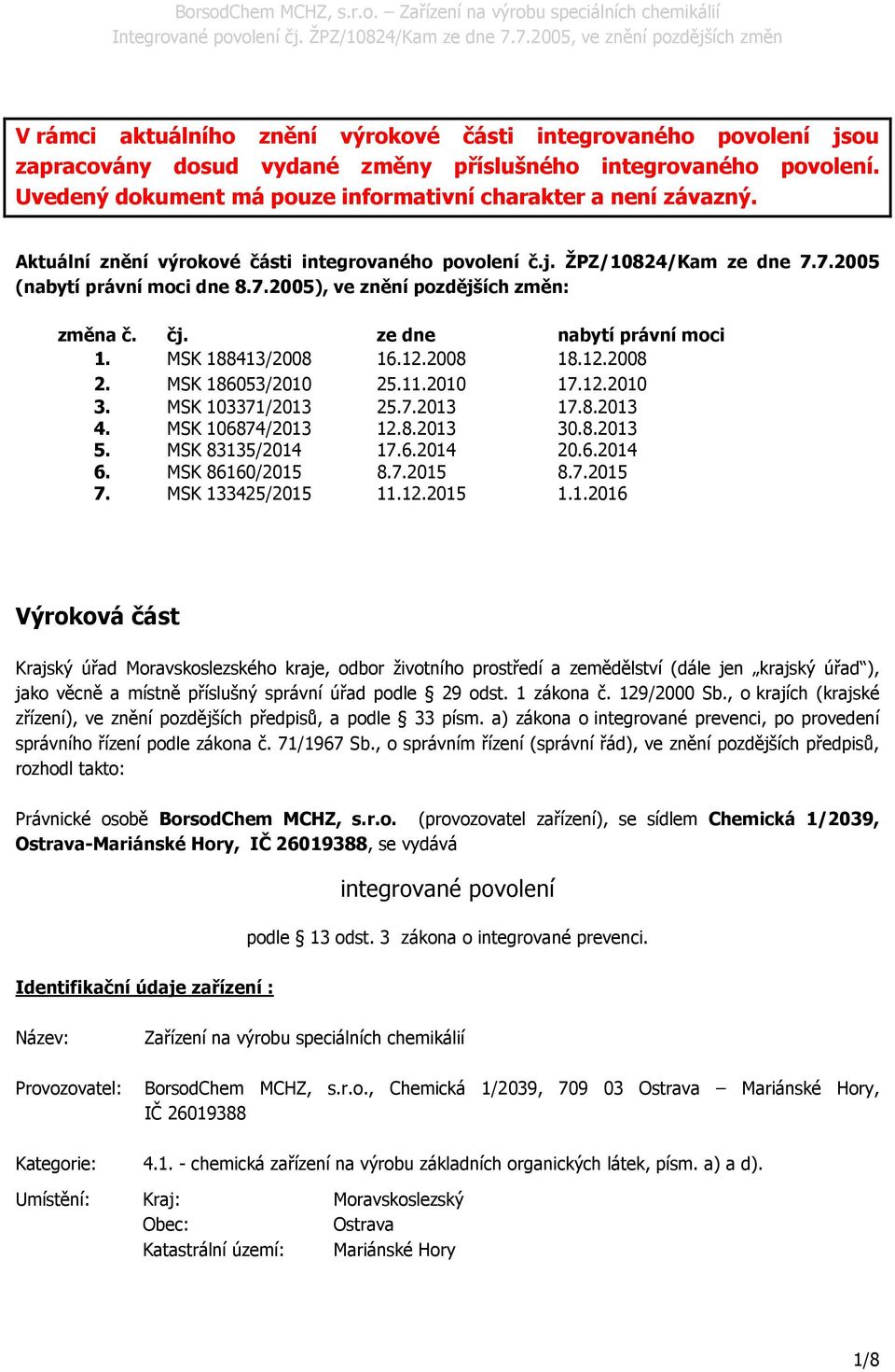 MSK 188413/2008 16.12.2008 18.12.2008 2. MSK 186053/2010 25.11.2010 17.12.2010 3. MSK 103371/2013 25.7.2013 17.8.2013 4. MSK 106874/2013 12.8.2013 30.8.2013 5. MSK 83135/2014 17.6.2014 20.6.2014 6.