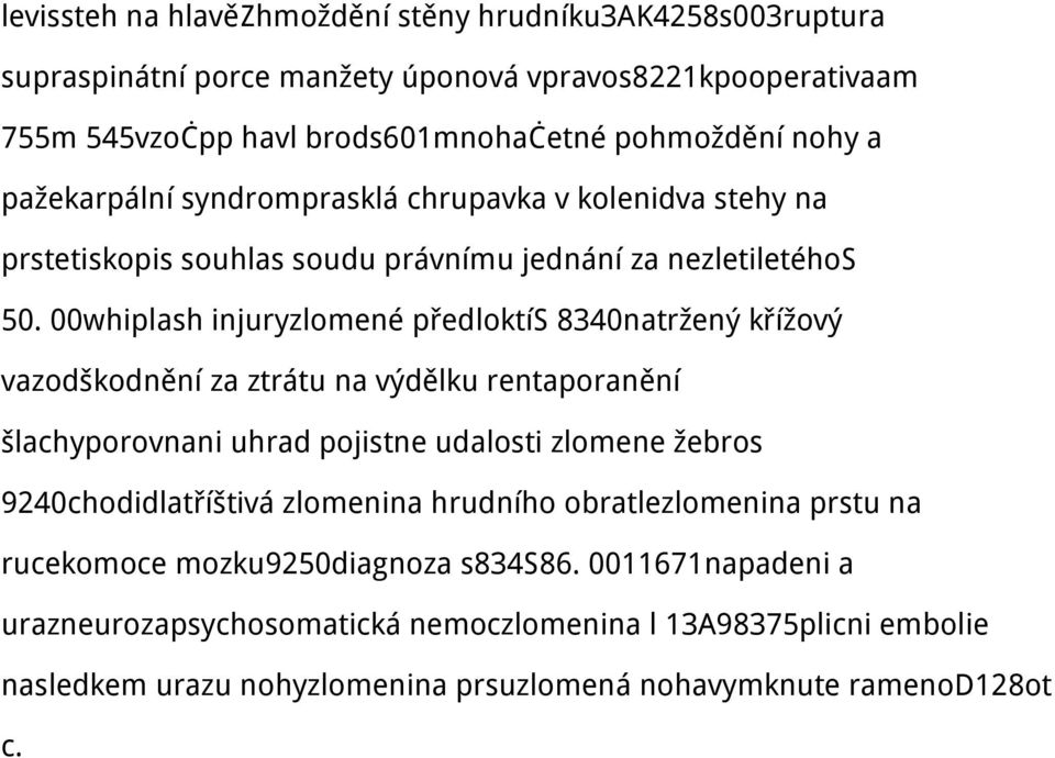 00whiplash injuryzlomené předloktís 8340natržený křížový vazodškodnění za ztrátu na výdělku rentaporanění šlachyporovnani uhrad pojistne udalosti zlomene žebros 9240chodidlatříštivá