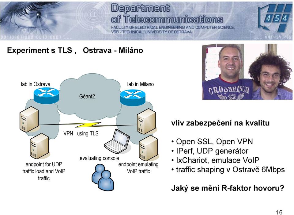 emulating VoIP traffic vliv zabezpečení na kvalitu Open SSL, Open VPN IPerf, UDP