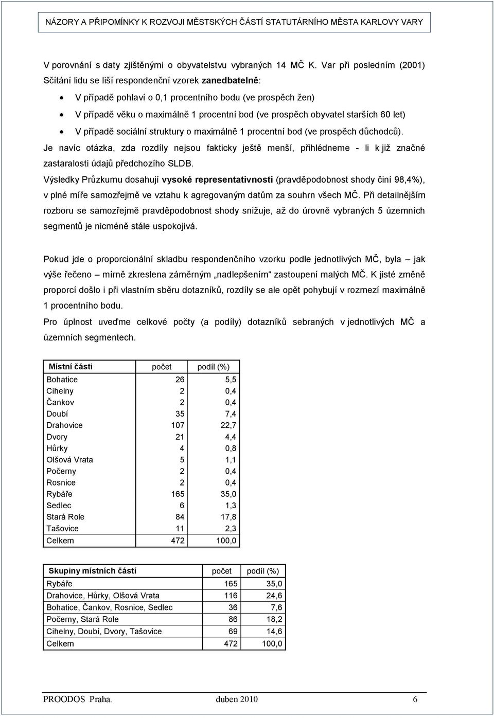 obyvatel starších 60 let) V případě sociální struktury o maximálně 1 procentní bod (ve prospěch důchodců).