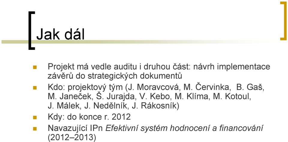 Janeček, Š. Jurajda, V. Kebo, M. Klíma, M. Kotoul, J. Málek, J. Nedělník, J.