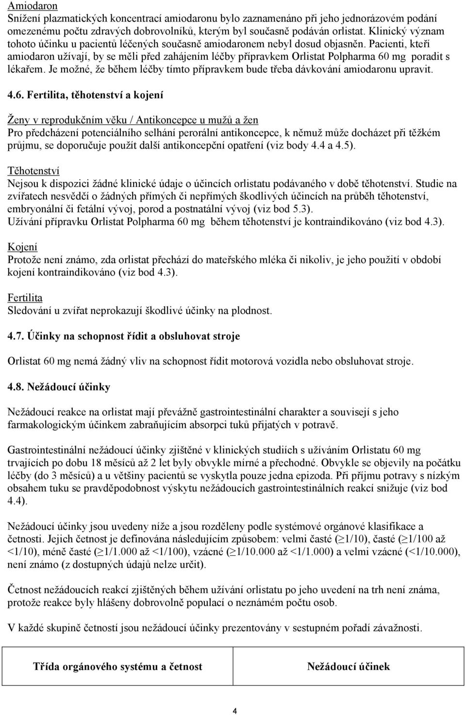 Pacienti, kteří amiodaron užívají, by se měli před zahájením léčby přípravkem Orlistat Polpharma 60 mg poradit s lékařem.