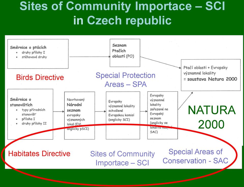 Areas SPA NATURA 2000 Habitates Directive Sites