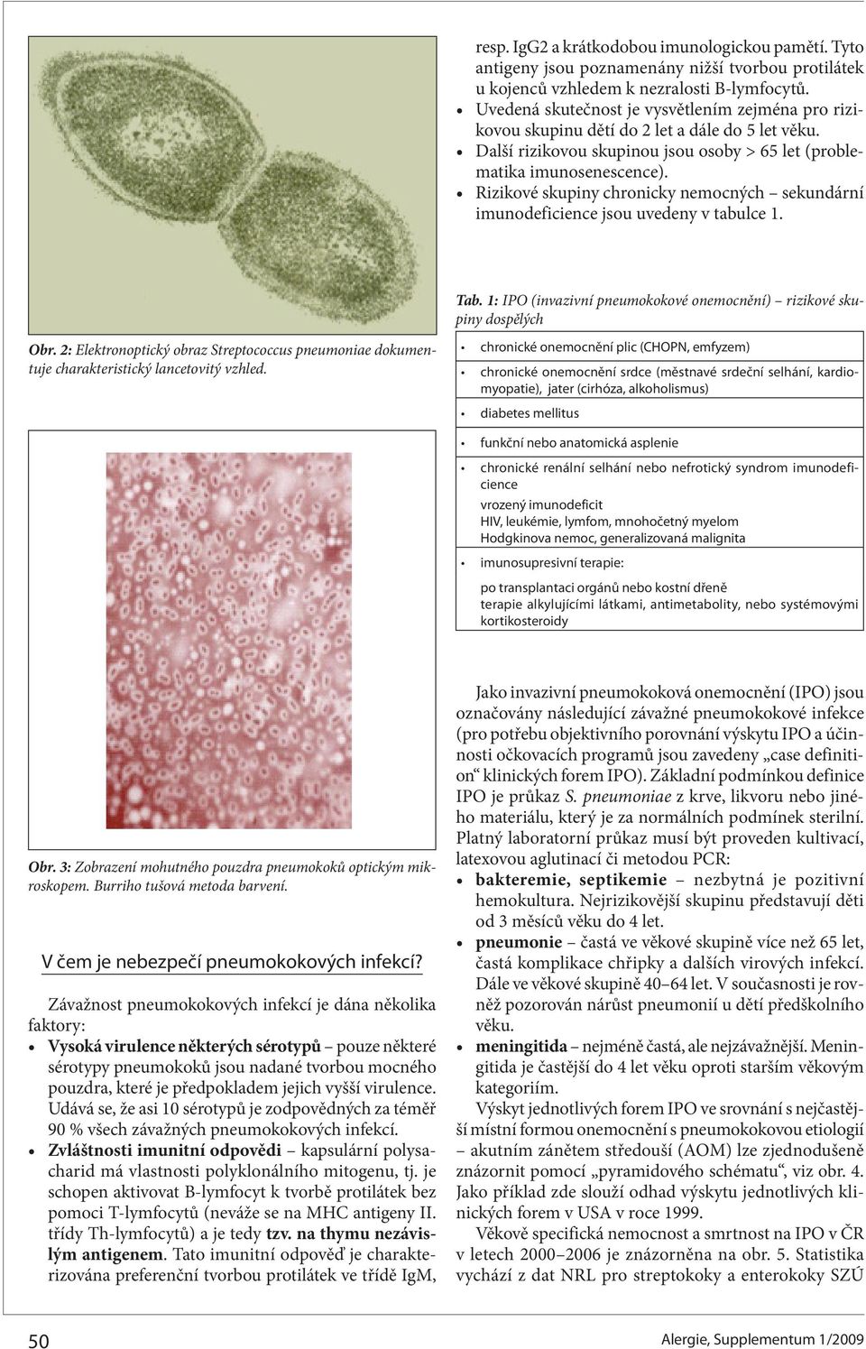 Rizikové skupiny chronicky nemocných sekundární imunodeficience jsou uvedeny v tabulce 1. Tab. 1: IPO (invazivní pneumokokové onemocnění) rizikové skupiny dospělých Obr.