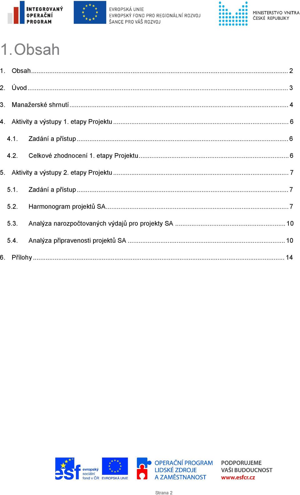 etapy Projektu...7 5.1. Zadání a přístup...7 5.2. Harmonogram projektů SA...7 5.3.