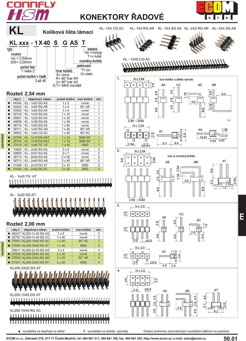 SG AS 1 x 36 rovné 1 38710 KL - 1x40 SG AS 1 x 40 rovné 1 38711 KL - 1x40 RG AR 1 x 40 90 AR 1 39053 KL - 1x40 CG AC 1 x 40 90 AC 1 25704 KL - 1x15 DG KAT 1 x 15 SMD 90 1 25705 KL - 1x16 DG KAT 1 x